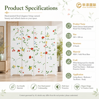 Cloison de style oriental moderne avec motif floral et vigne blanc MF-P3203W pour la maison