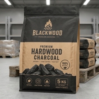 Sac d'emballage en papier kraft premium pour charbon de bois, pochette refermable à fond plat, imprimé sur mesure pour le stockage du bois de chauffage, du charbon de bois et des briquettes de bois pour barbecue