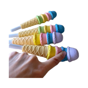 Sevimli karikatür renkli dondurma şekilli tükenmez kalem çocuklar için Squishy kalemler ile siyah mürekkep kırtasiye promosyon oyuncakları - Product Image 5