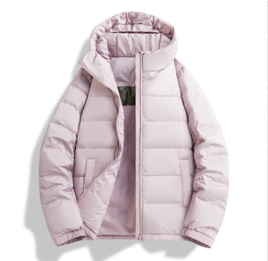 Nueva chaqueta de plumón ligera para parejas de talla grande con capucha 90 plumón de pato versión limpia chaqueta de plumón Unisex de talla grande logotipo personalizado - Product Image 2