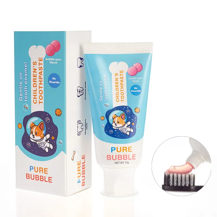 Fluoro libero xilitolo probiotico fragola aromatizzato per bambini dentifricio senza sodio lauril solfato