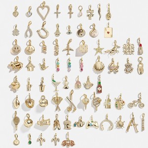 Roestvrijstalen Zirkoon Trendy Lifestyle Serie Sleutelhangers Diy Bag Bedels Accessoires 18K Vergulde Partij Doorzoekbare Ketting - Product Image 3