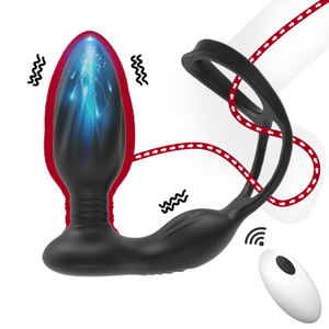 10 modes de vibration, plug anal, télécommande sans fil avec double anneau pénien, masseur de prostate pour adultes - Product Image 5