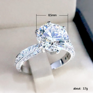 Anello con cristalli a sei punte per donna, tono argento, elegante, minimalista, accessorio per feste e uso quotidiano - Product Image 3