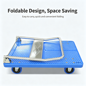 Utility Wagon Steel Construction 160 Lb Load Fold Flat Compact Storage Folding Utility Wagon For Outdoor Use New Arrival - Product Image 5