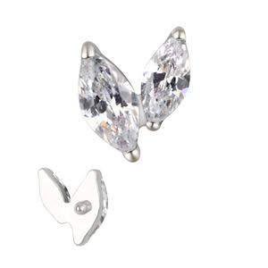 Usine De Mode Bijoux Titane 16G Anneau À Lèvres Cartilage 2 CNC Ensemble Marquise CZ Fileté À L'intérieur Labret Piercing Top En Gros - Product Image 6