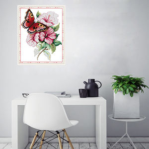 2025 NKF decoración del hogar Juegos de bordado mariposa amor flor 18 patrón <span class=keywords><strong>Aida</strong></span> <span class=keywords><strong>tela</strong></span> punto de cruz algodón, textil y <span class=keywords><strong>tela</strong></span> - Product Image 2