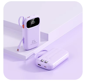 แบตเตอรี่สำรองแบบพกพาขนาด 10000mAh ชาร์จเร็ว 22.5W พร้อมสายชาร์จในตัว ไฟ LED แสดงสถานะ แบตเตอรี่สำรองสำหรับเดินทาง - Product Image 3