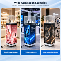 Support d'affichage publicitaire LED intérieur HD avec vitrine en verre, kiosque numérique écoénergétique pour les boutiques de sacs à main