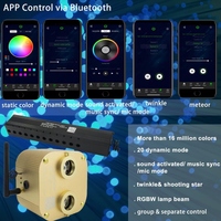 Kit de lumières à fibres optiques LED RGBW scintillantes à double port 20W, effet ciel étoilé avec étoile filante pour système de cinéma maison/voiture