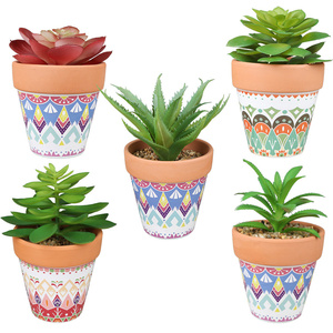 Plantes de Cactus vertes succulentes artificielles, Pots en céramique modernes à l'intérieur, avec pierres réalistes pour décoration de cuisine maison, livraison gratuite - Product Image 1