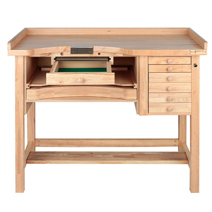 Durston Superior Jeweller’s <b>Bench</b> Hardwood Professional Jewelers Workbench with Pull-Out Soldering Board, Arm Rests & 7 Drawers - Product Image 3
