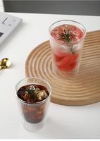 Verres à double paroi personnalisés, gobelets modernes en verre borosilicate, verres à expresso à double couche, verres à eau rayés