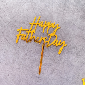 Venta caliente Color dorado te amo papá letras inglesas acrílico pastel Topper Día del Padre Decoración <span class=keywords><strong>de</strong></span> Pastel <span class=keywords><strong>de</strong></span> feliz cumpleaños - Product Image 3