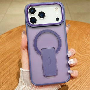 Matte Translucent TPU <b>PC</b> Phone Case for iPhone 12 13 14 15 16 Series Kickstand Case with Luxury Invisible <b>Stand</b> - Product Image 6