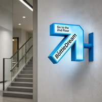 Enseigne lumineuse LED double face en aluminium, logo personnalisé, haute luminosité, étanche, acrylique rétroéclairé, publicité extérieure illuminée