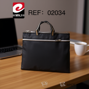 Portable Document Bag Black With Zipper Handle 6Pcs Pack - Product Image 3