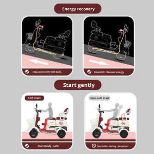Tipo de cuerpo abierto de alta velocidad pequeña movilidad ancianos ocio uso doméstico triciclo eléctrico de pasajeros alimentado por batería <span class=keywords><strong>para</strong></span> mujeres - Product Image 3
