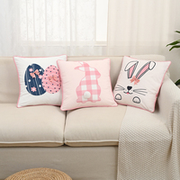 Housse de coussin brodée personnalisée pour Pâques, housse de coussin de canapé, housse de coussin décorative pour la maison