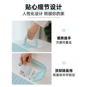 Bac à litière pour chat avec tiroir, style couloir pour animaux, toilette semi-fermée, grand bac à litière pour chat avec contrôle des odeurs. - Product Image 2