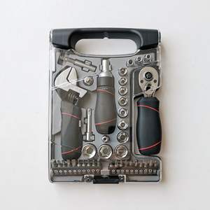 Juego de herramientas de reparación de automóviles Profix de 40 piezas, juego de llaves de vaso de 1/4 pulgadas, llave ajustable de acero al cromo vanadio métrico con trinquete para vehículos - Product Image 1