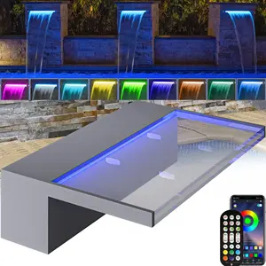 12w controle remoto inteligente app, luz de led para piscina, ao ar livre, à prova d' água ip67, jardim, rgb, lâmpada de fonte, primavera quente, lago