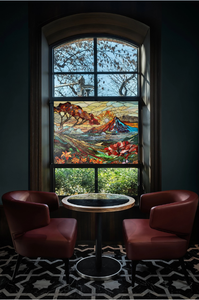 El paisaje al amanecer arte mosaico Mural por mosaicos de vidrio - Product Image 2