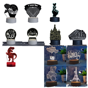 Hot New Modern 3D Acrylic LED Night Light Miles de patrones Colorido Material ABS táctil con control táctil para luces LED de dormitorio - Product Image 2