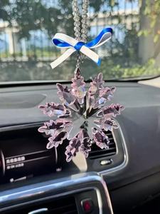 Crystal Christmas Angel <b>Car</b> <b>Ornament</b> Glass Snowflake Hanging Decoration - Product Image 4