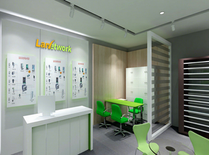 Kustom Playstation butik toko tampilan furnitur kustom besi Earphone meja berdiri LED untuk elektronik toko ritel Interior - Product Image 2