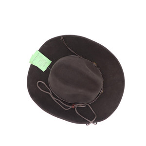 NL81 Sombrero <span class=keywords><strong>Vaquero</strong></span> Occidental 100% Lana para Hombre y <span class=keywords><strong>Mujer</strong></span>, Sombrero Fedora Clásico de Fieltro para Vaqueras con Bandas Decorativas - Product Image 3