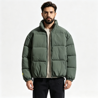 Veste d'hiver matelassée imperméable pour homme, coupe classique, avec logo sur le devant, fermeture éclair, rembourrage en duvet, taille plus, pour usage extérieur, en polyester