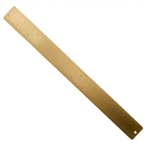 Régua reta de cobre de latão de 30 cm/12 polegadas de espessura 1.5 mm