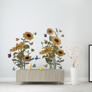 Pegatinas de Pared de Mapa del Mundo Removibles, Adhesivos de <span class=keywords><strong>Vinilo</strong></span> Autoadhesivos con Lindos Animales, Girasoles y Mariposas para Decoración de Paredes de Habitaciones Infantiles y Hogares - Product Image 5
