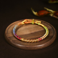 Bracelet en fer tressé à la main, motif Vajra et écailles de dragon, ethnique unisexe, avec cordon de feu Nine Purple Li, disponible en direct, Supply Mount Putuo