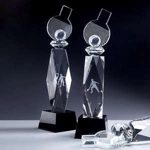 Trofeo de Cristal de <span class=keywords><strong>Ping</strong></span> <span class=keywords><strong>Pong</strong></span> Tallado Tridimensional de Diseño Nuevo de Fábrica para Competencia Deportiva - Product Image 2