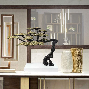 Escultura de árbol de aluminio fundido 660*400*580MM Decoración artística de interior para villas, hoteles y exposiciones - Product Image 2