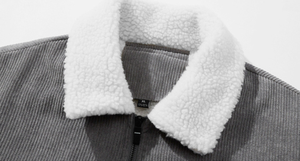 Veste en velours côtelé pour homme, style nouveau, col montant, épaisse, veste décontractée pour homme, doublée de polaire, chaude, par Ali Clothes - Product Image 4