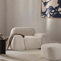 Fauteuil de détente individuel moderne et minimaliste, confortable, rembourré, avec revêtement en tissu éponge, pour balcon, salon, hôtel, villa