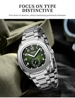 Montres de luxe NI2653 pour hommes, acier inoxydable, chronographe lumineux, bracelet en silicone, sport, étanche, montre masculine
