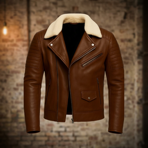 Nouvel Arrivage – Blouson Racer Unisexe Hiver BS International en Cuir et Toile, Imperméable, Coupe-Vent et Respirant, Col Mandarin - Product Image 1