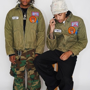 Custom Embroidery Patch Heavyweight Casual Duck Canvas Work <b>Jackets</b> Acid Wash Vintage Zip up Detroit <b>Worker</b> Workwear <b>Jacket</b> Men - Product Image 1