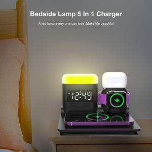 Station de charge de téléphone électrique à lumière LED multifonctionnelle 5 en 1 Nouveau produit Adaptateurs de chargeurs adaptés à plusieurs appareils - Product Image 5