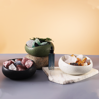 Pot pour bougies parfumées personnalisé Récipients pour bougies Diffuseur de parfum d'ambiance en pierre d'arôme Diffuseur d'arôme d'huiles essentielles en pierre de sel en cristal