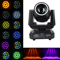 Mini lumière principale mobile de faisceau de 100W avec anneau de LED RVB couleur DMX512 lumière de scène de commande vocale pour Dj Disco Bar Party Concert