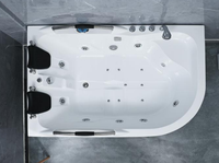 Baignoire de massage autoportante moderne en acrylique écologique pour intérieur (bain à remous à air) avec commande informatique, garantie 5 ans