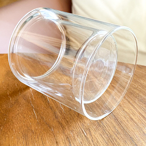 Portacandele a cera profumata personalizzati <span class=keywords><strong>in</strong></span> <span class=keywords><strong>vetro</strong></span> borosilicato alto a doppia parete barattoli trasparenti recipienti e tazze - Product Image 5