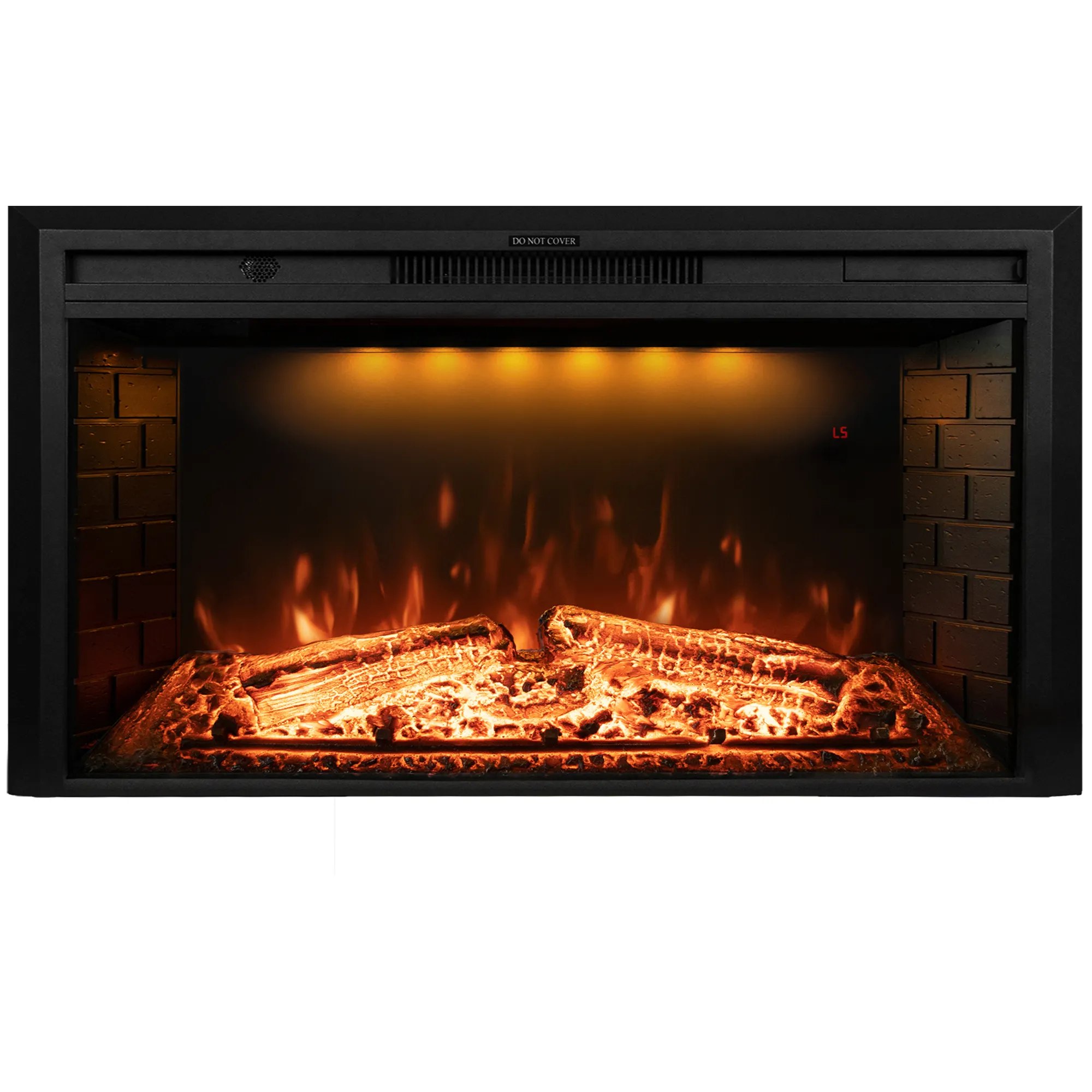 Luxstar aquecedor elétrico de 33 polegadas, aquecedores de caracol clássicos com led, chamas realistas e som de queima