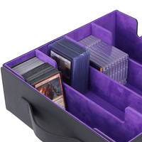 Boîte de rangement personnalisée recyclable pour cartes de sport, cartes à collectionner, boîte de rangement pour cartes en cuir PU, boîte de jeu de cartes magique