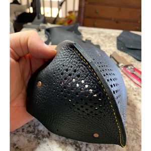 Leather dust mask/face shield, punk cycling breathable face shield, DIY customizable with filter <b>clips</b>. - Product Image 5